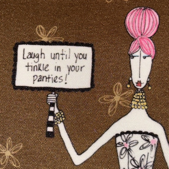 DOLLY MAMA Cosmetic Case Nylon Zipper Pouch Laugh Until You Tinkle In Your - Picture 2 of 8